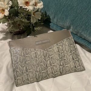 Simply southern NWT clutch wristlet gray snakeskin